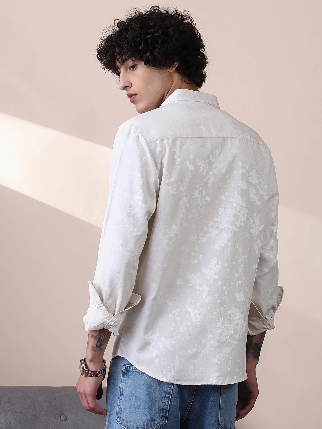 Splatter Self-Texture Shirt - Image 4