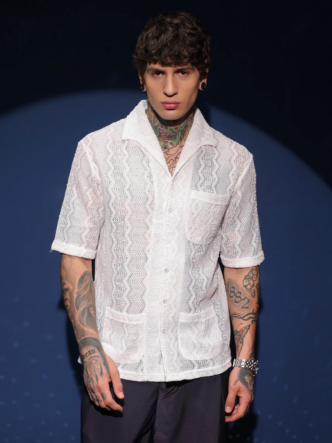 Swirl Open-Knit Shirt - Image 2