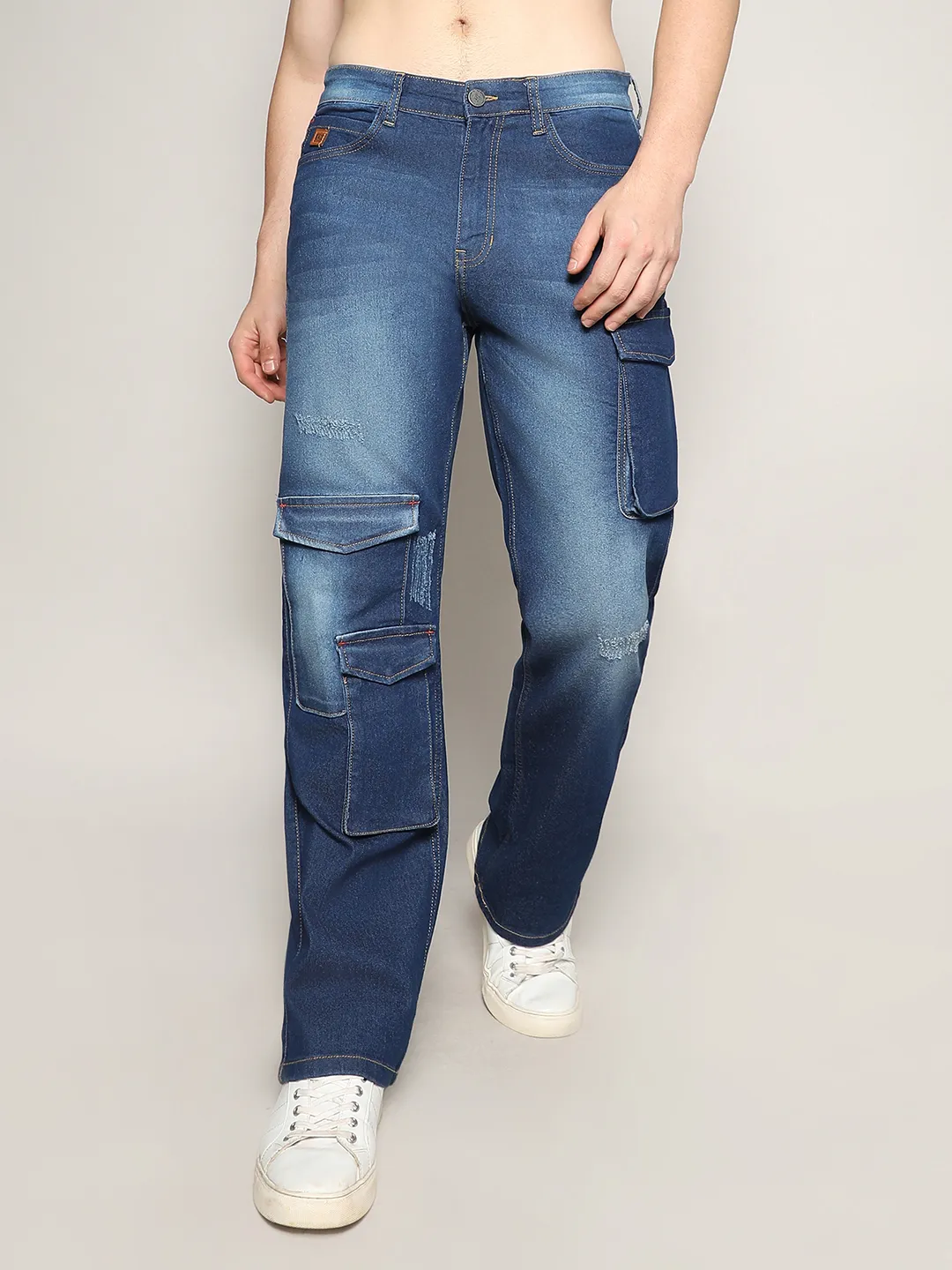 Utility Cargo Denim Jeans - Image 2