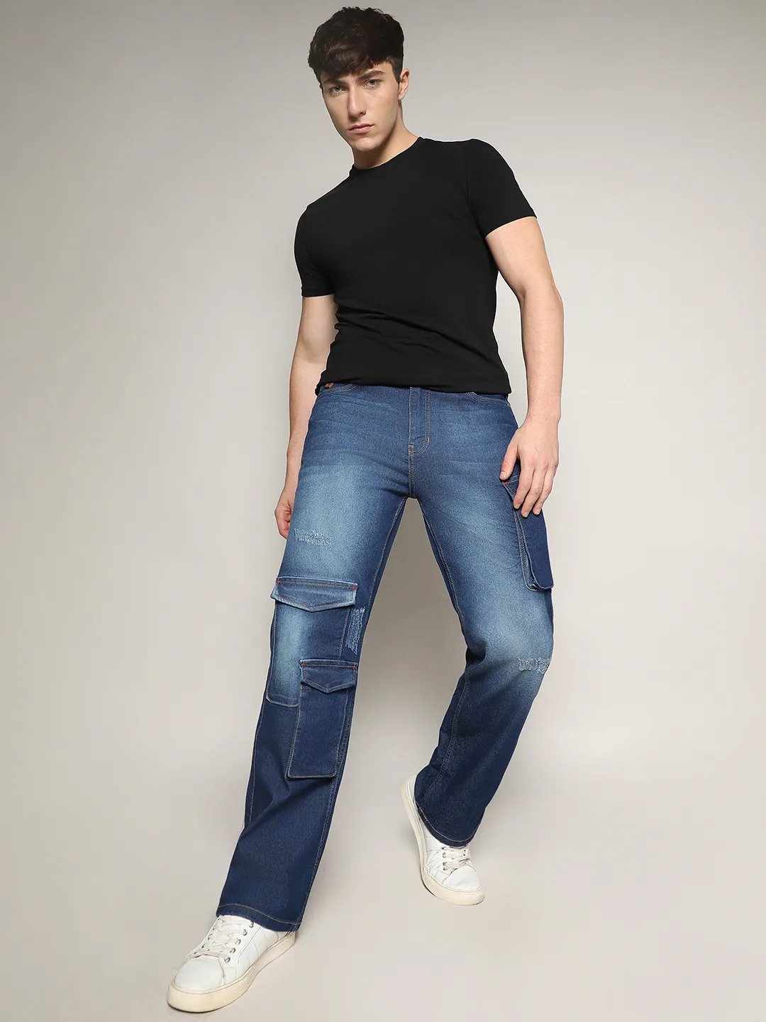 Utility Cargo Denim Jeans - Image 5