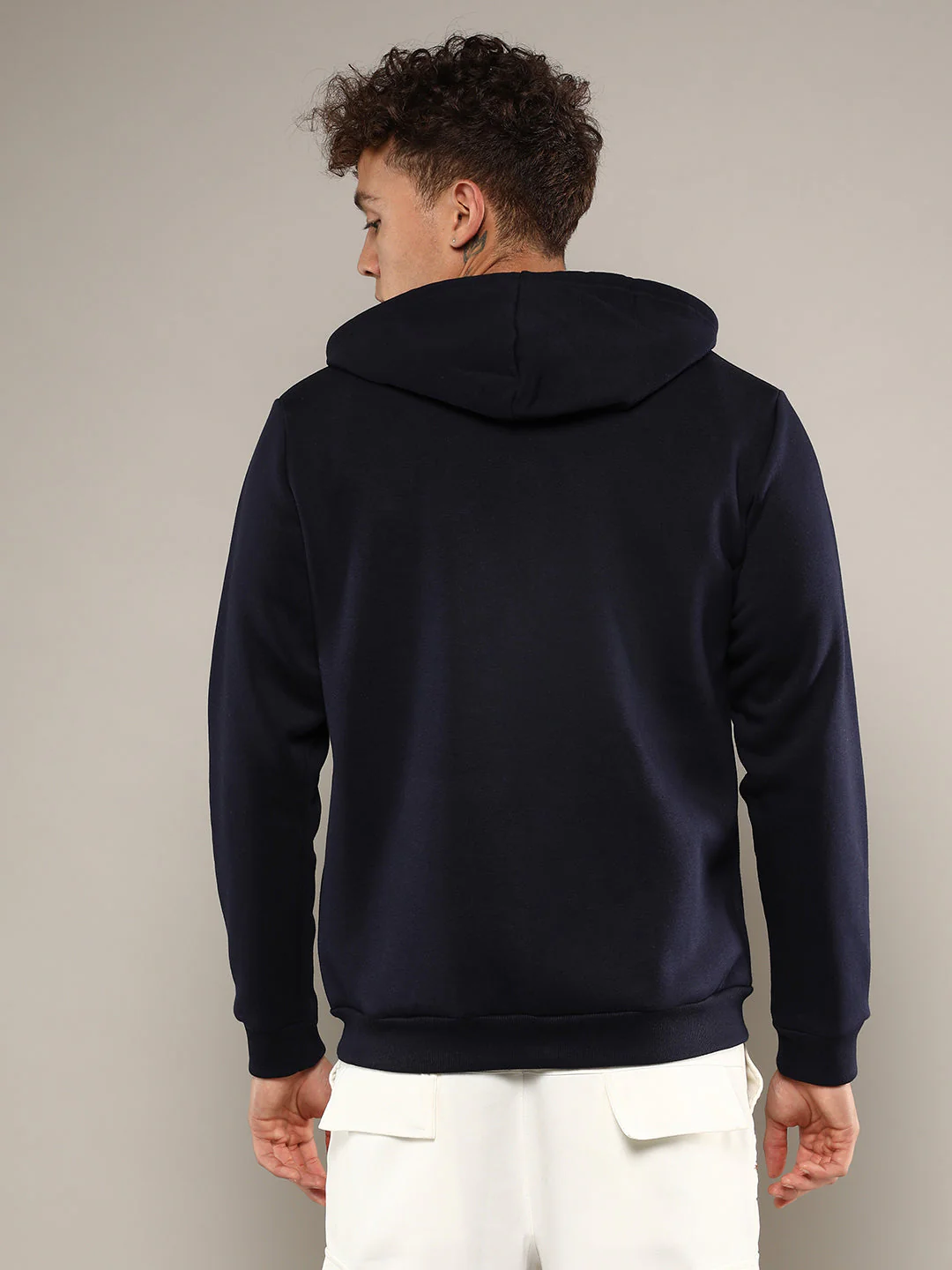 Zip-Front Hoodie With Contrast Drawstring - Image 4