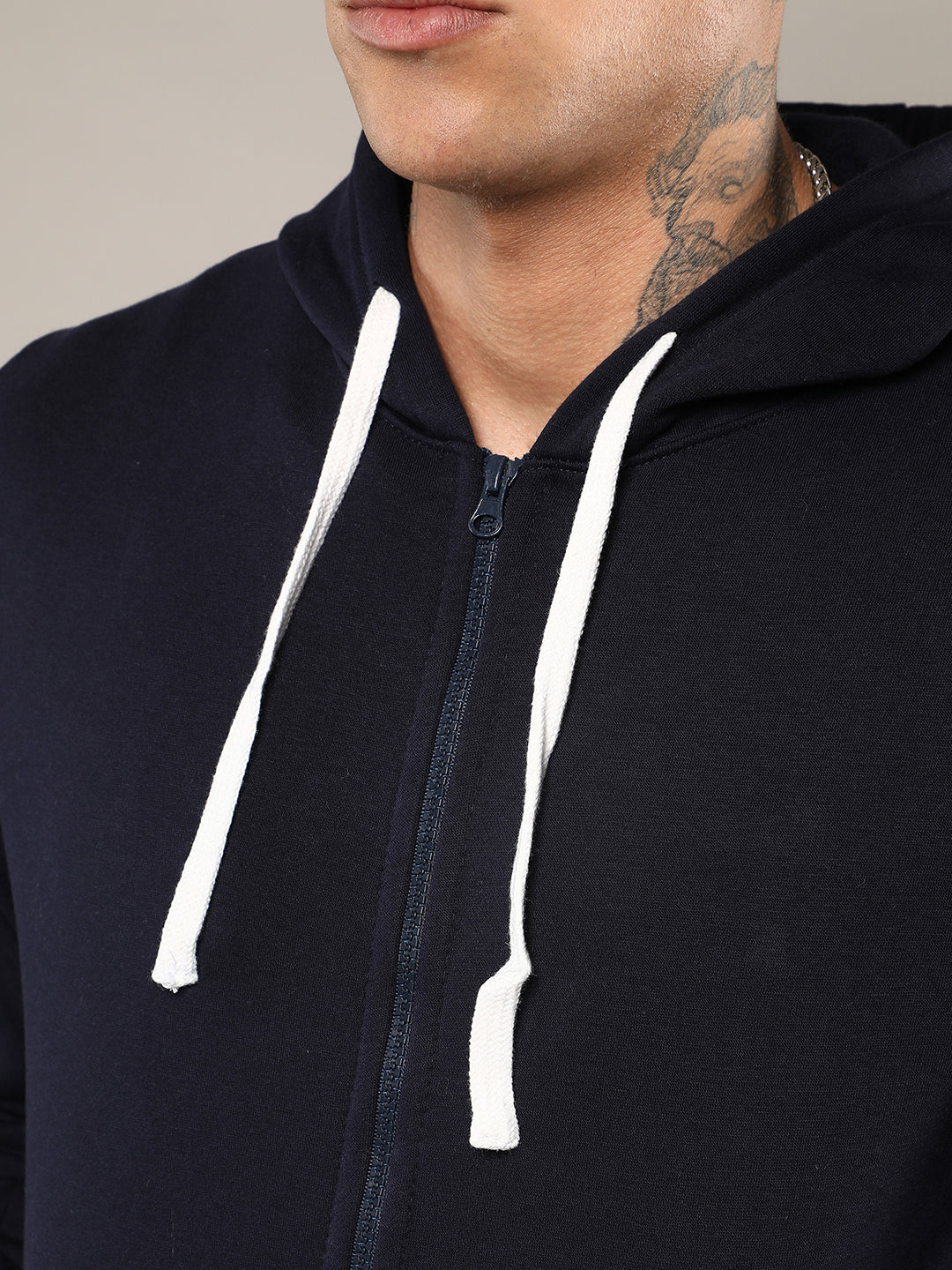 Zip-Front Hoodie With Contrast Drawstring - Image 7