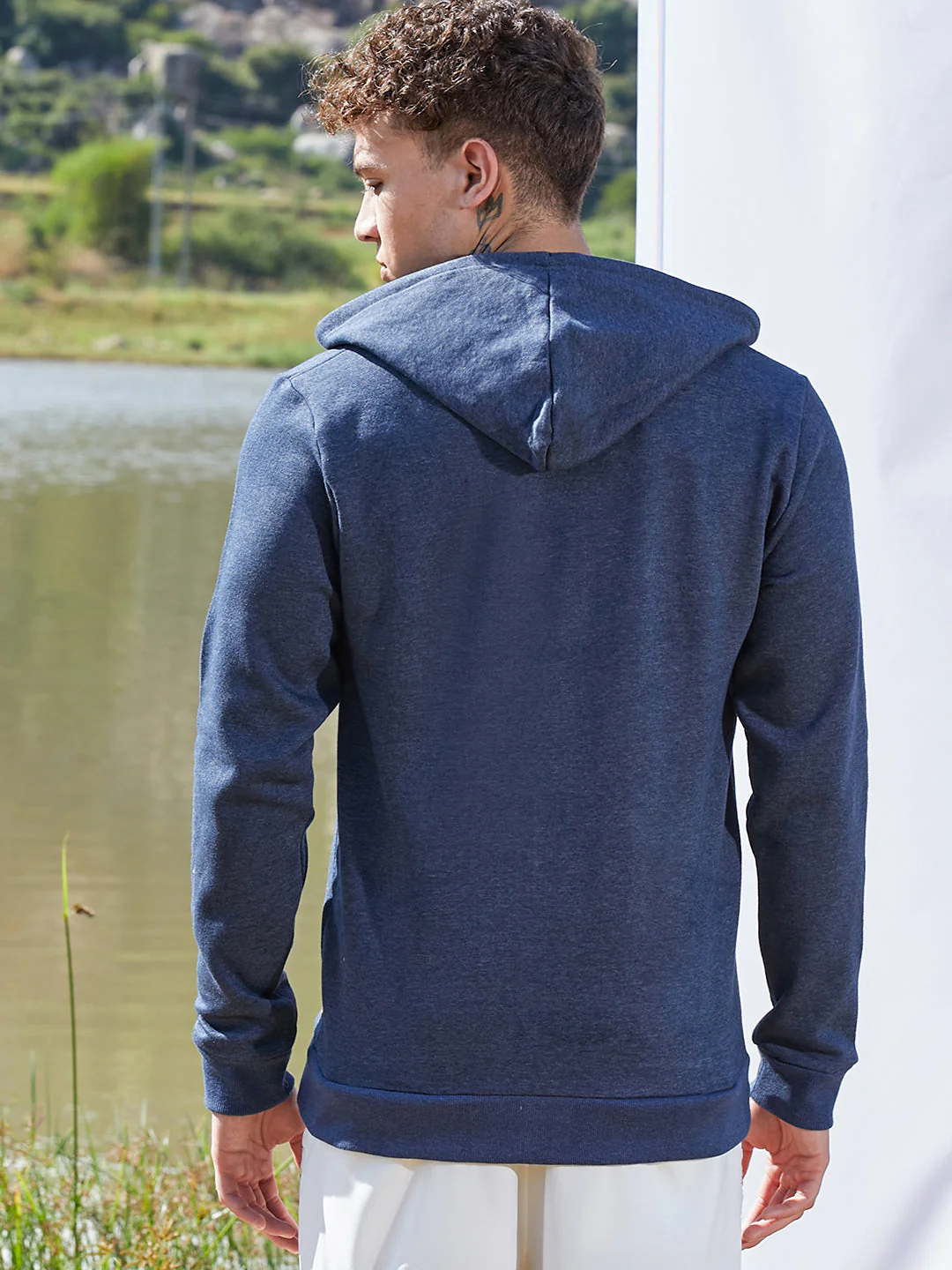 Zip-Front Hoodie With Contrast Drawstring - Image 4