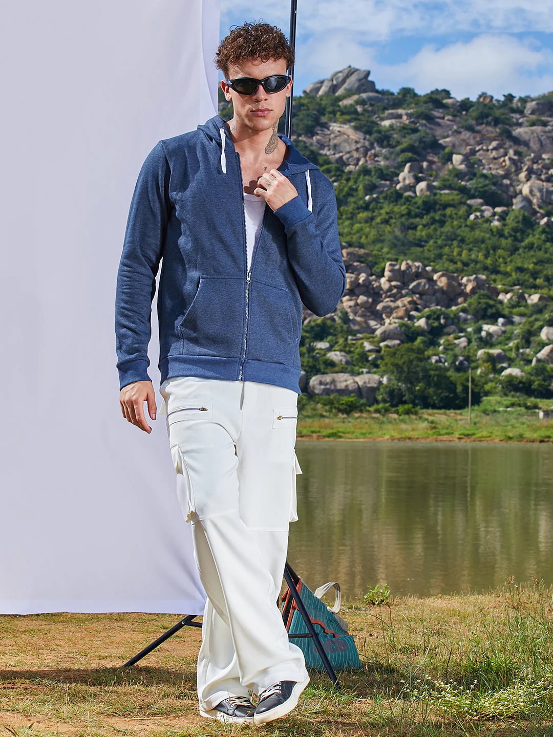 Zip-Front Hoodie With Contrast Drawstring - Image 6
