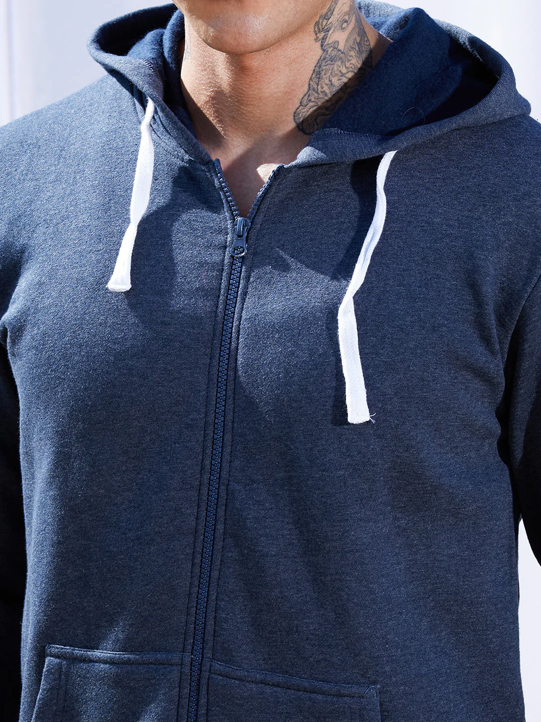 Zip-Front Hoodie With Contrast Drawstring - Image 7