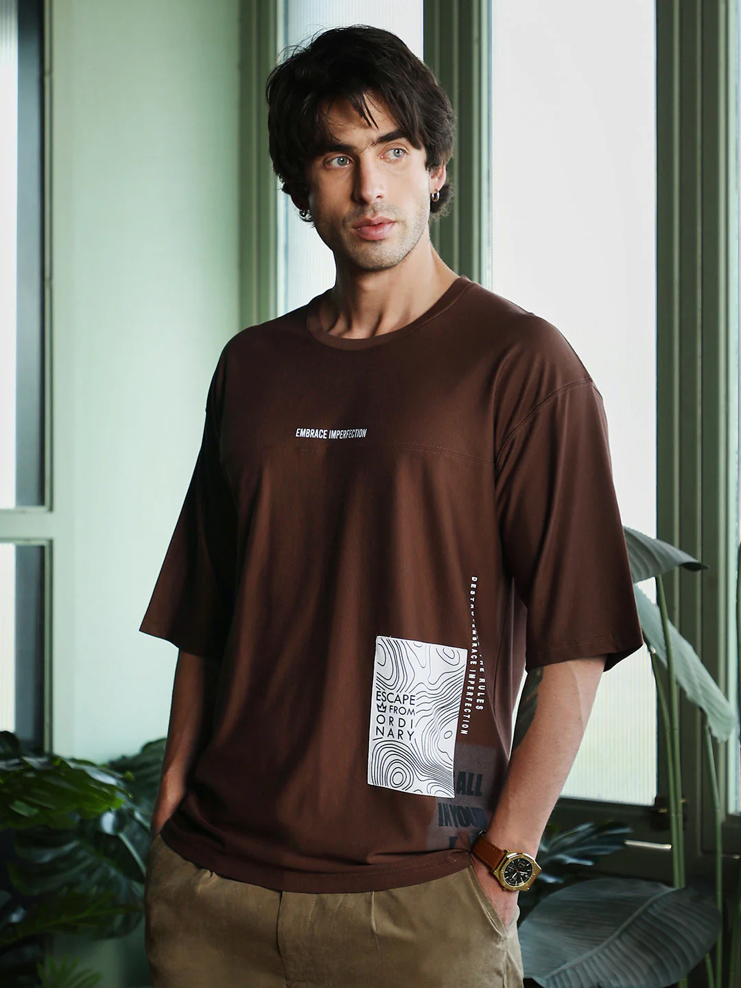 Escape-Ordinary Imprint Oversized T-Shirt - Image 3