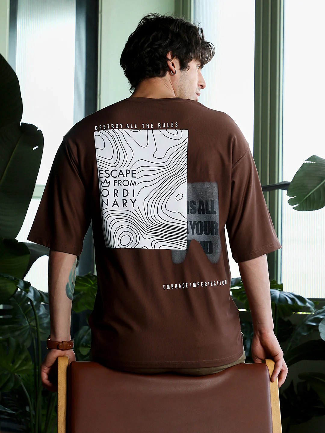 Escape-Ordinary Imprint Oversized T-Shirt - Image 4