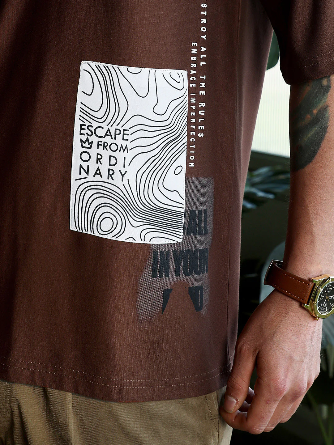 Escape-Ordinary Imprint Oversized T-Shirt - Image 8