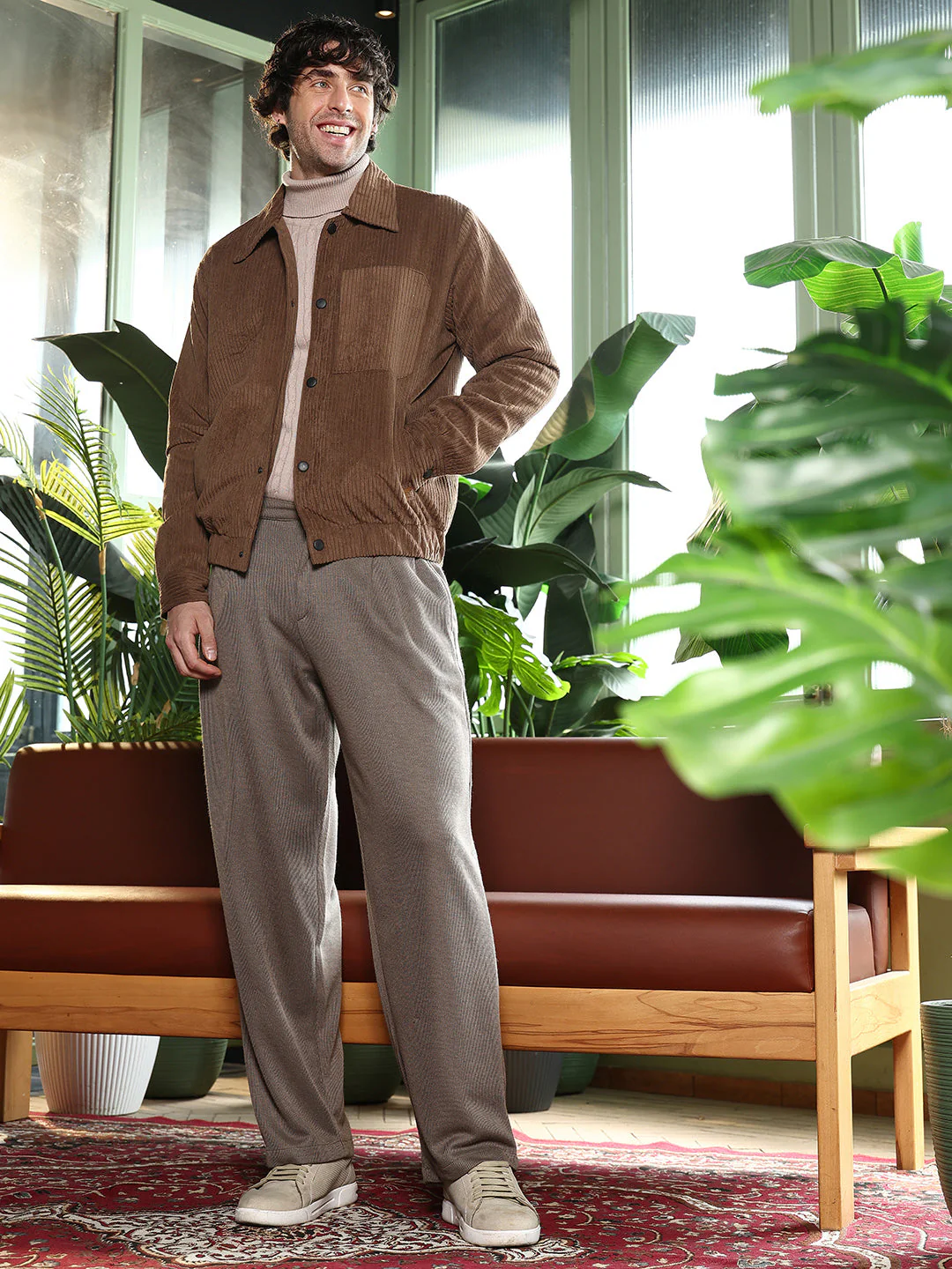 Solid-Corduroy Utility Bomber Jacket - Image 6