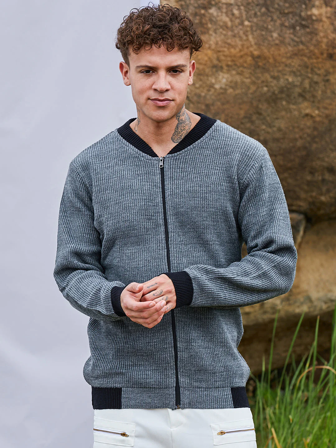 Zip-Front Knitted Jacket - Image 2