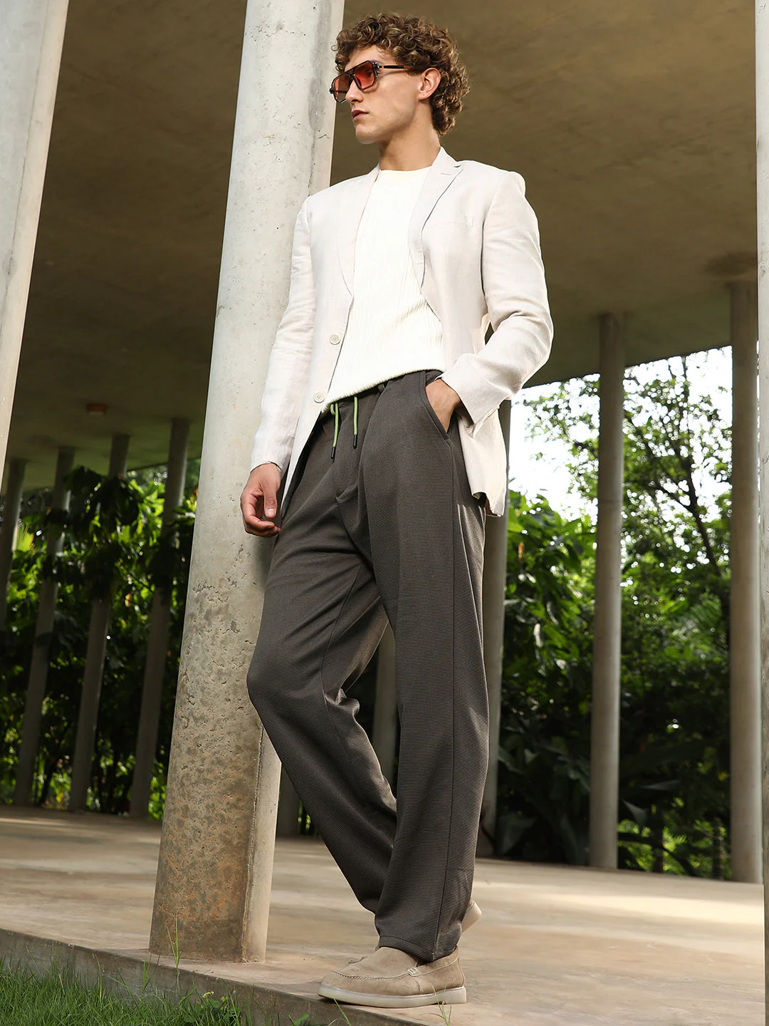 Micro-Waffle Straight Trousers - Image 6