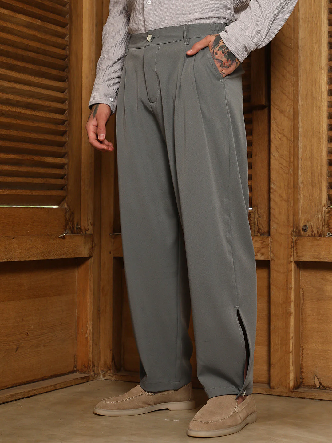 Lightweight - Straight-Cuffed Pleated Trousers - Image 3