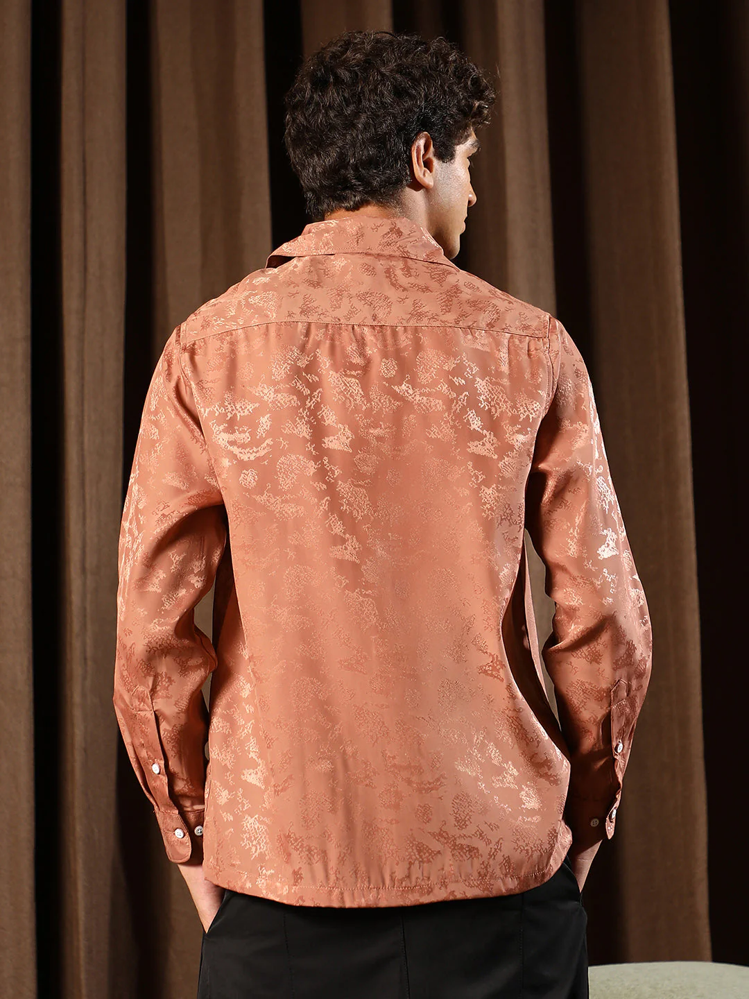 Flake-Jacquard Satin Shirt - Image 4