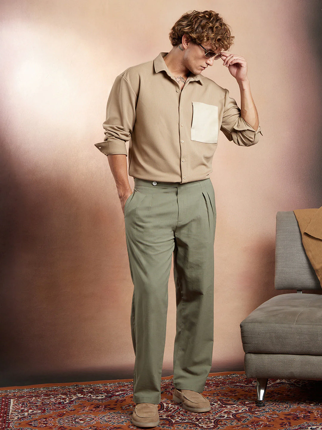 Block-Patch Oversized Shirt - Image 6