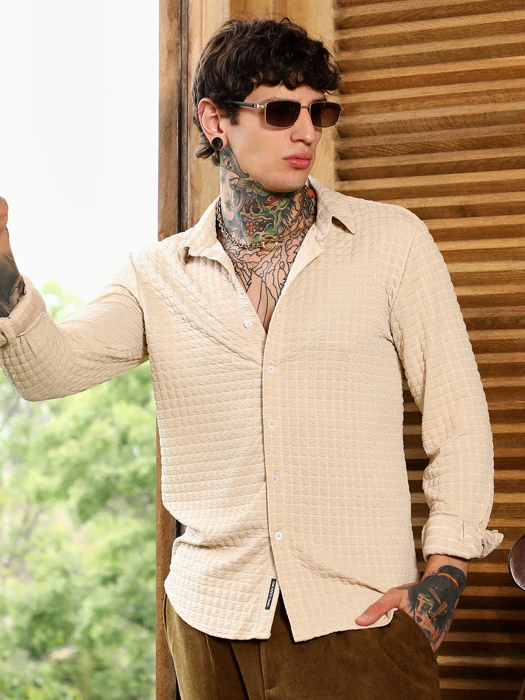 Cube-Textured Shirt
