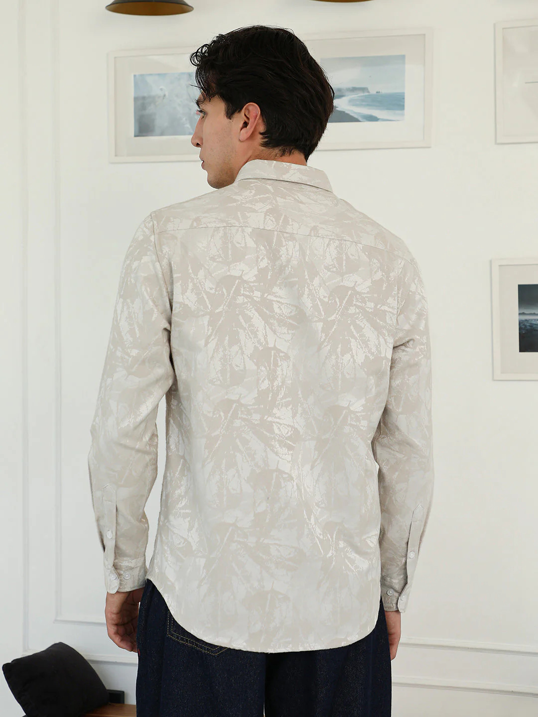 Faded Foliage-Jacquard Shirt - Image 4