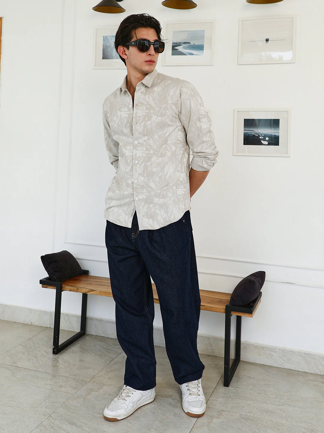 Faded Foliage-Jacquard Shirt - Image 6