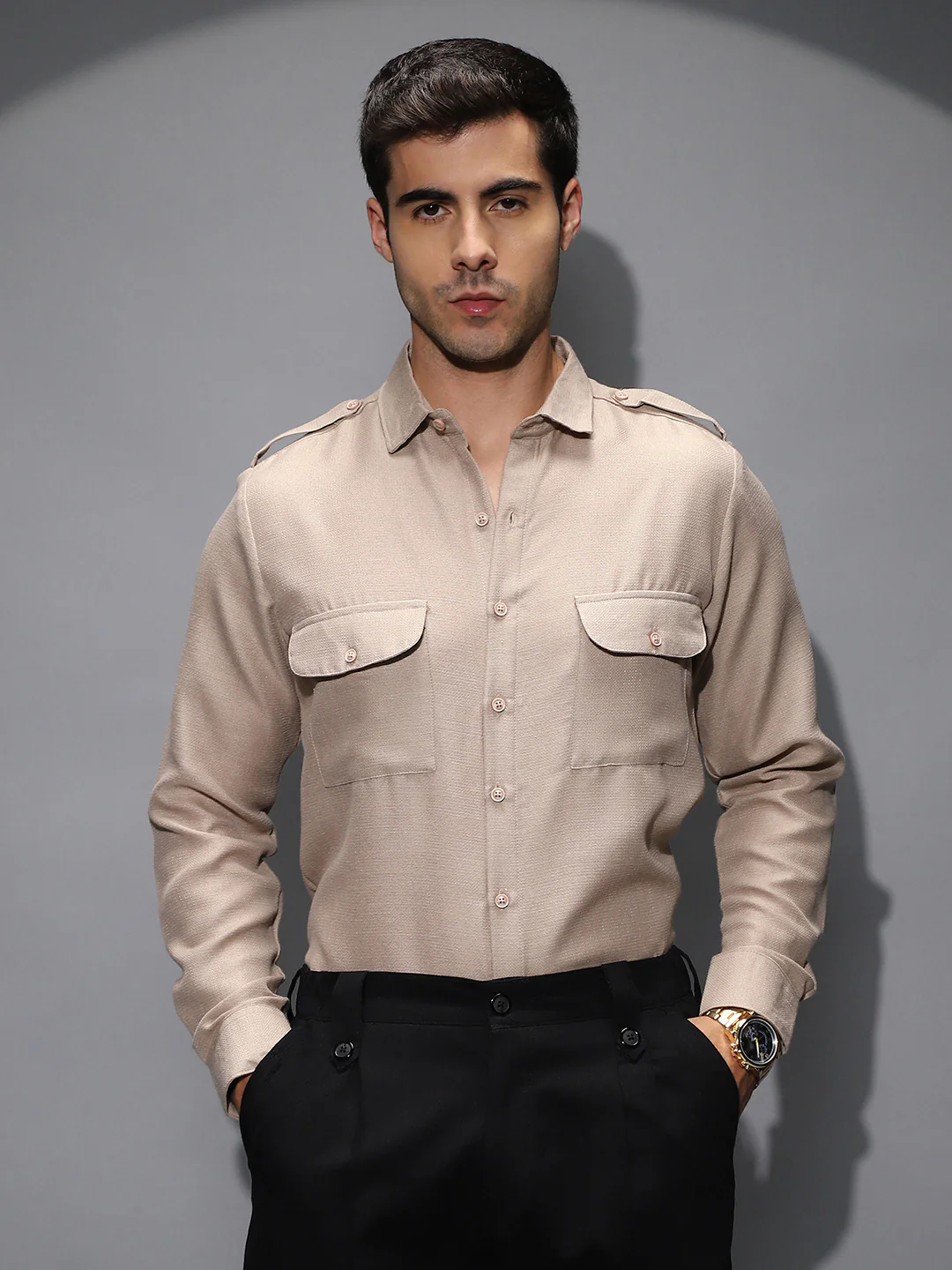 Solid Relaxed Shirt - Image 7