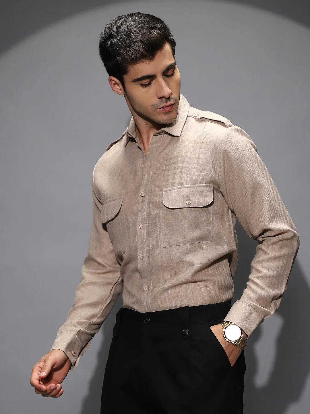 Solid Relaxed Shirt - Image 8