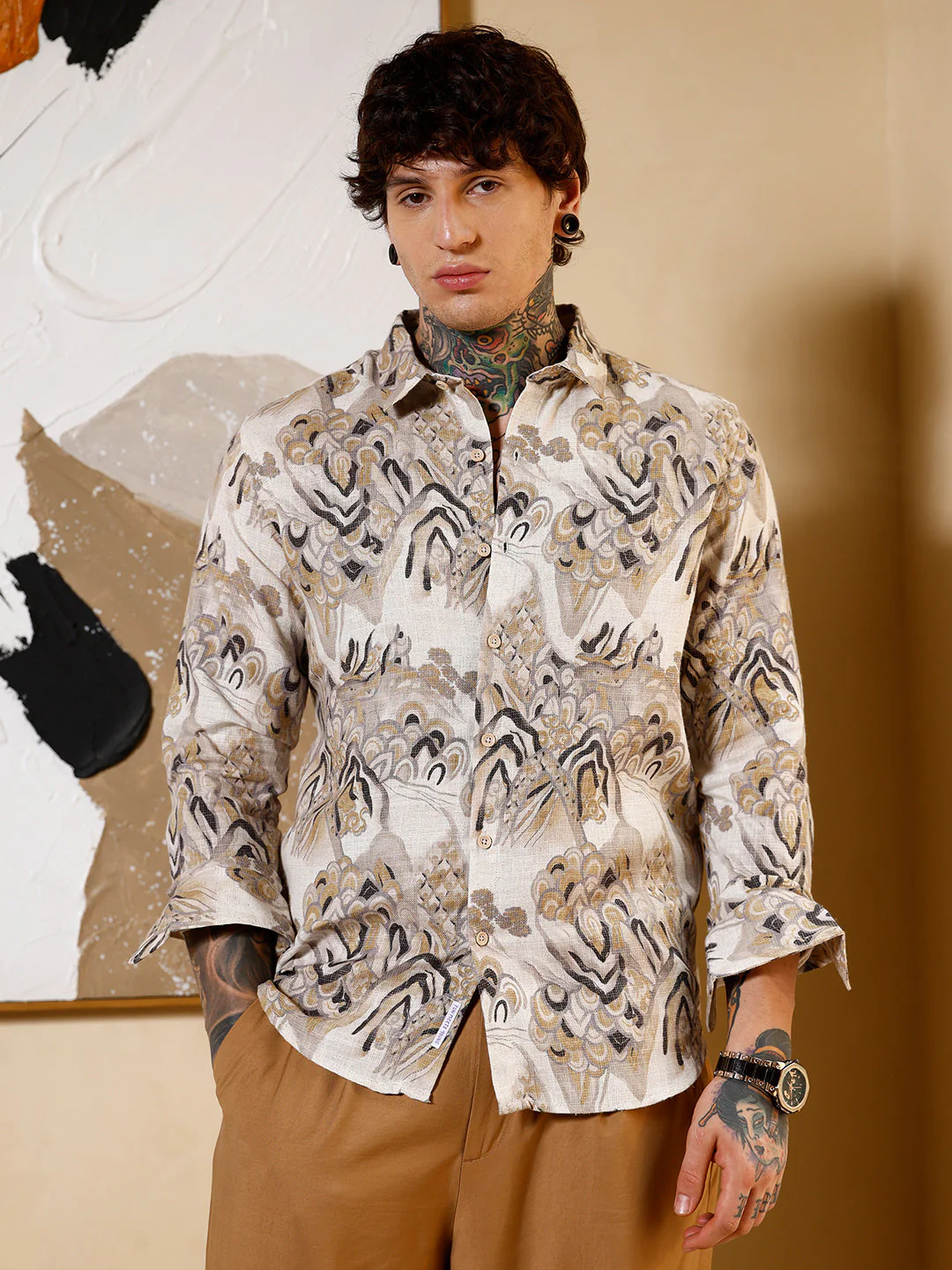 Strokes-Imprint Brushed Shirt - Image 2