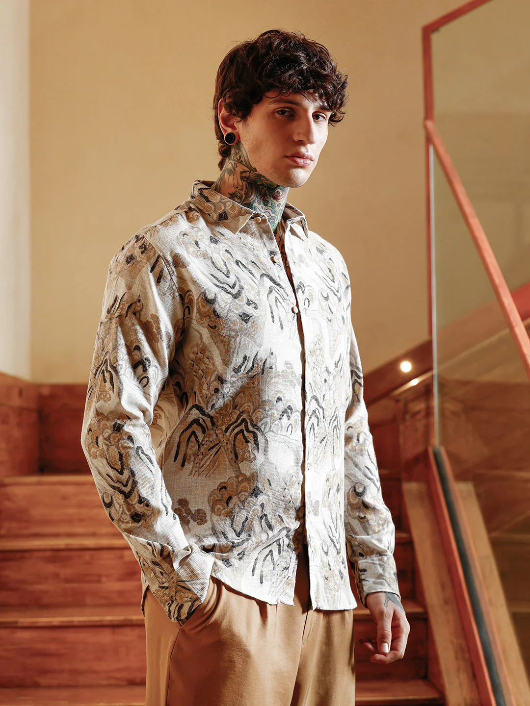 Strokes-Imprint Brushed Shirt - Image 3