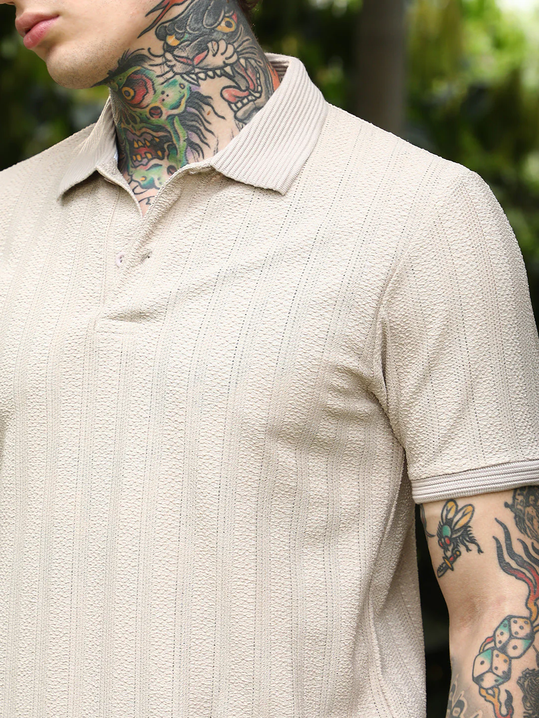Texture-Lined Polo T-Shirt - Image 7