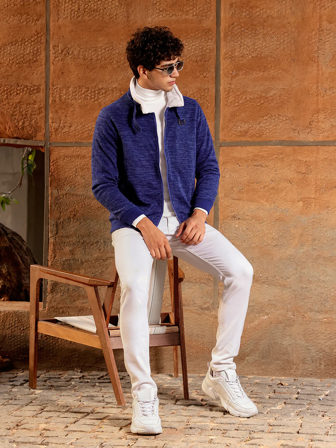 Heathered Jacket With Fleece Detail - Image 12