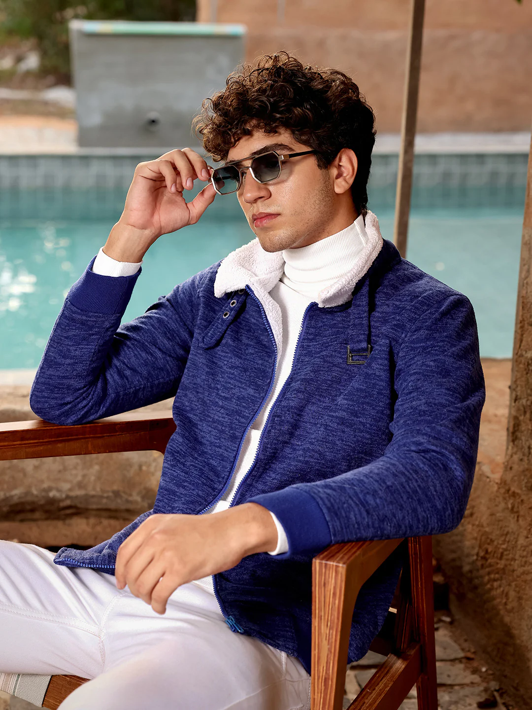 Heathered Jacket With Fleece Detail - Image 15