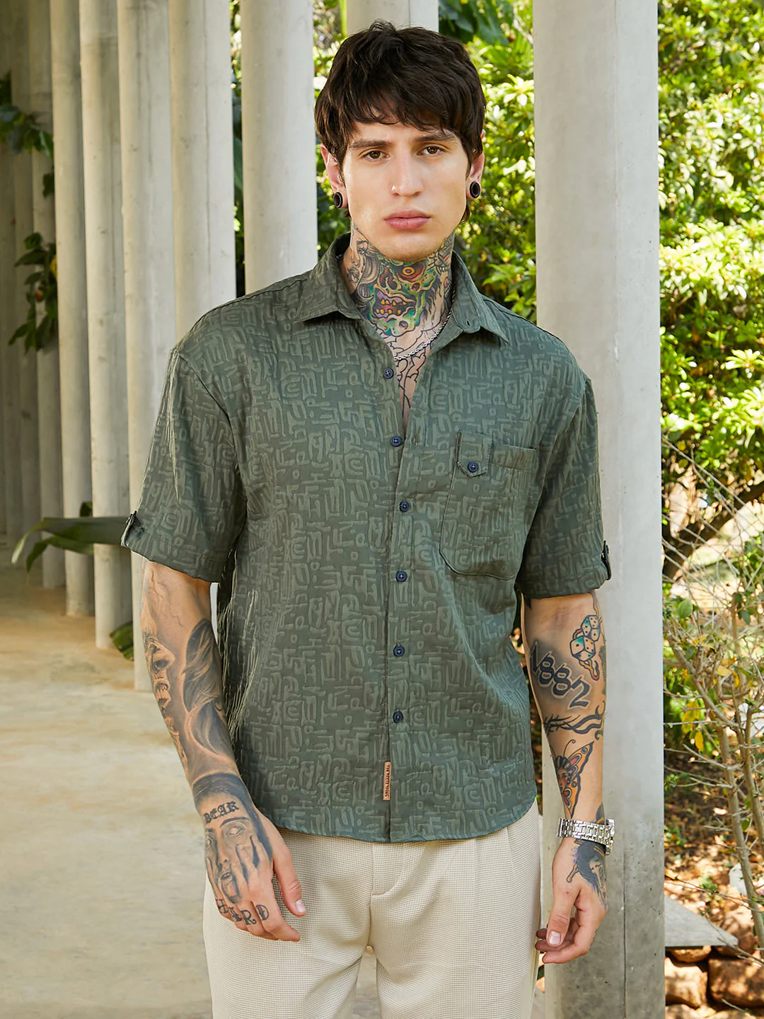 Aztec-Tactile Oversized Shirt - Image 2