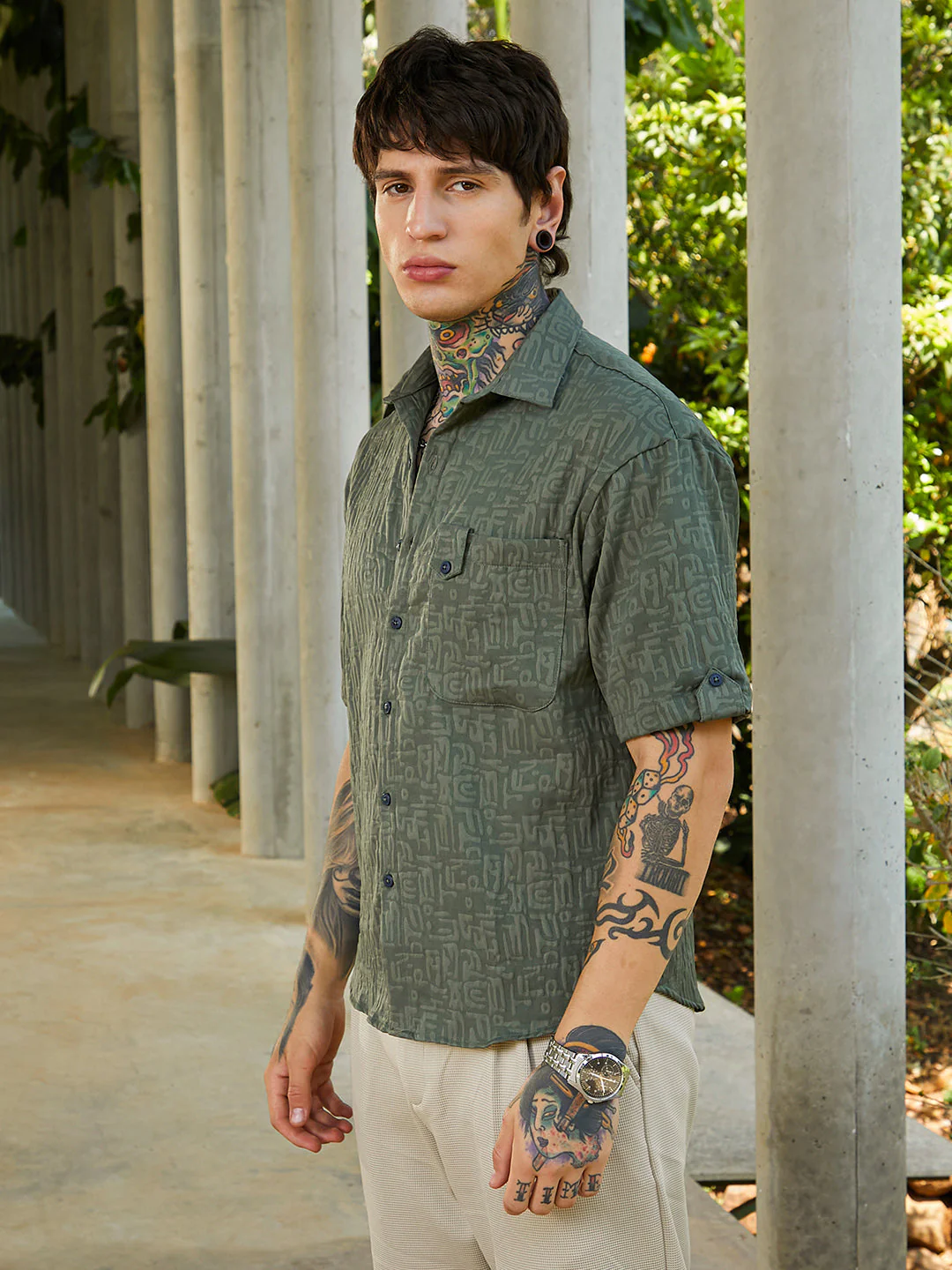 Aztec-Tactile Oversized Shirt - Image 3