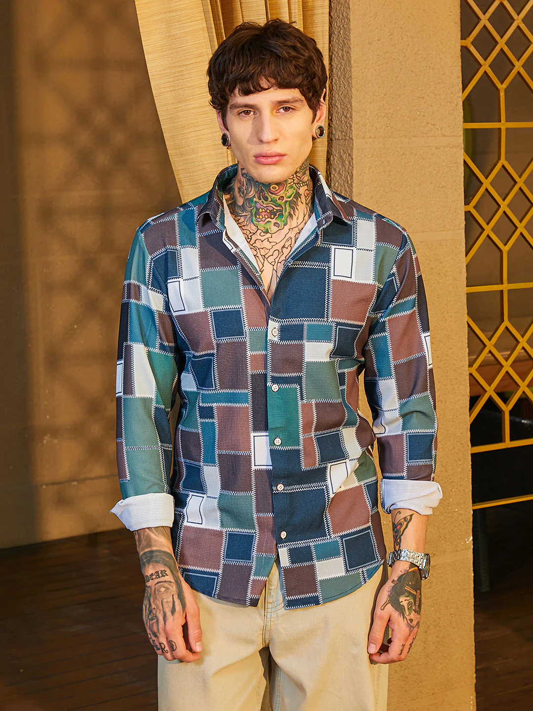 Patch-Stitch Imprint Shirt - Image 2