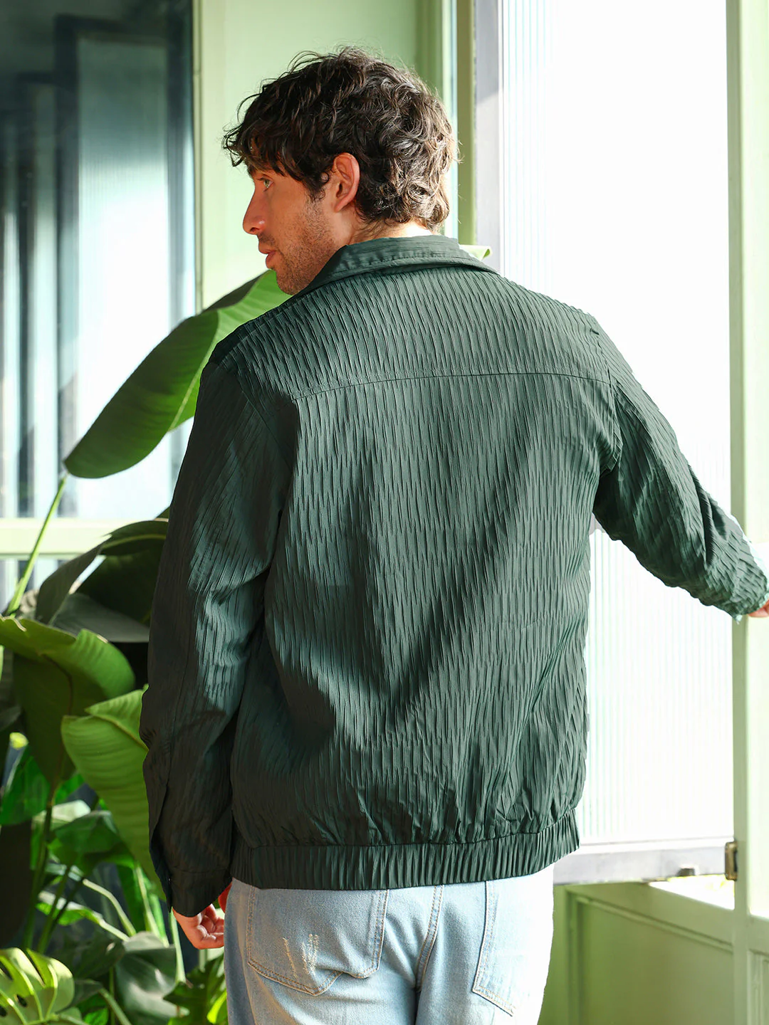 Crease-Tactile Bomber Jacket - Image 4