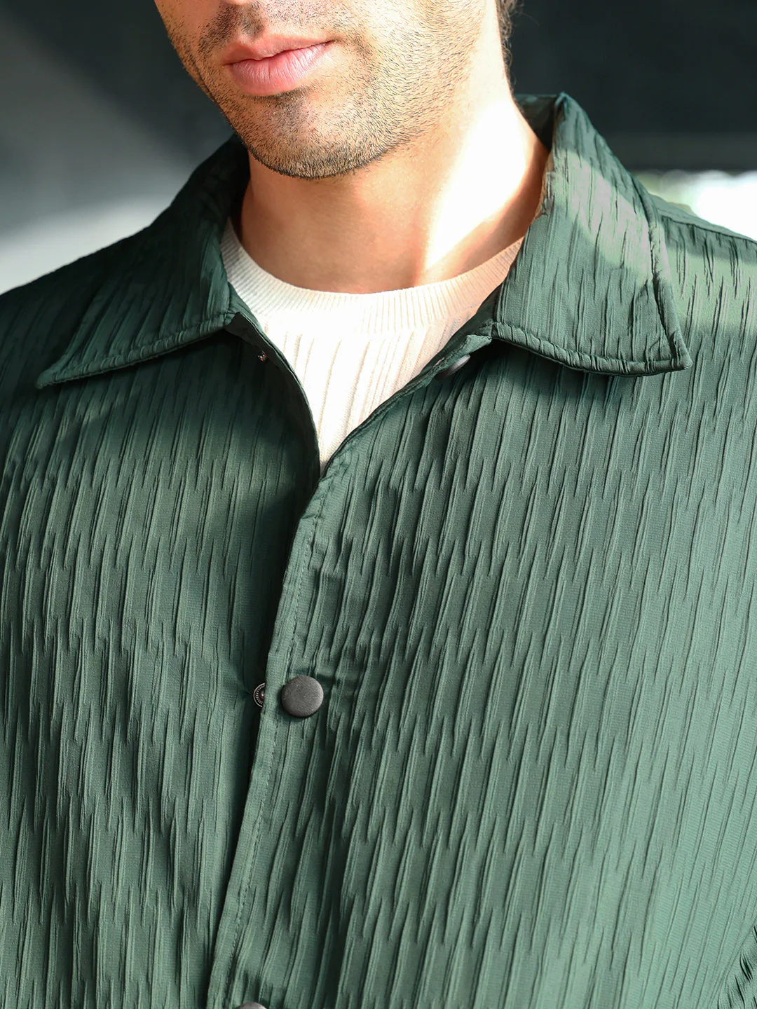 Crease-Tactile Bomber Jacket - Image 7