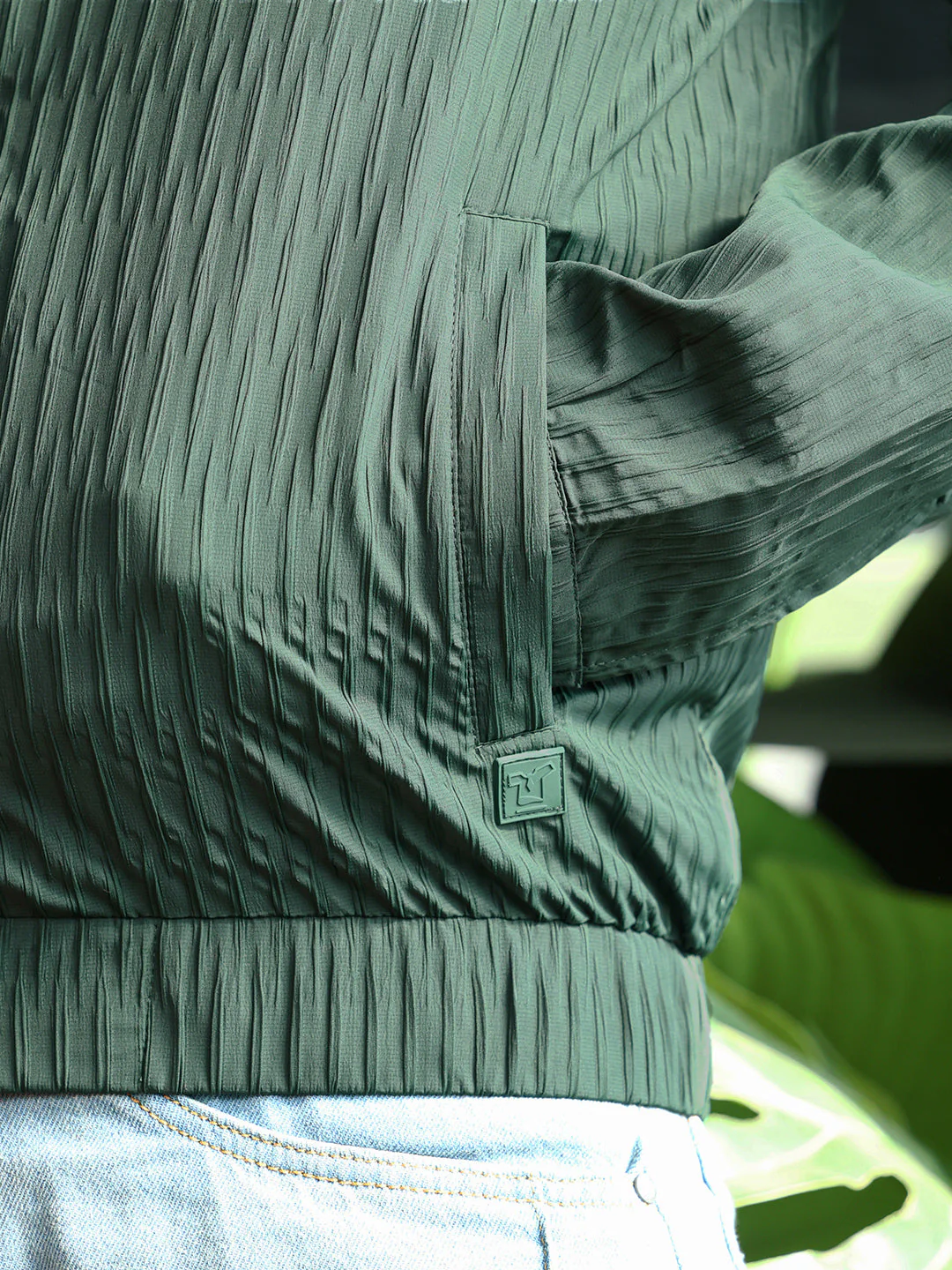 Crease-Tactile Bomber Jacket - Image 8
