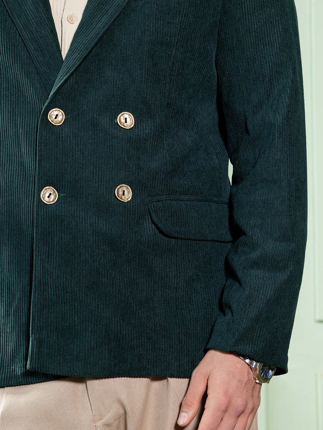 Double-Breasted Corduroy Blazer - Image 7
