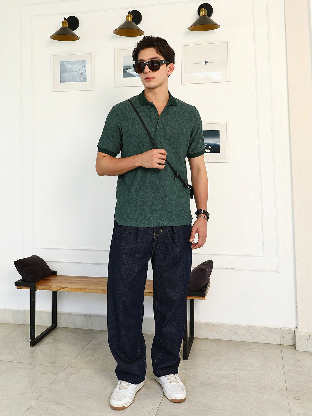 Marquise-Tactile Knit Polo T-Shirt - Image 6