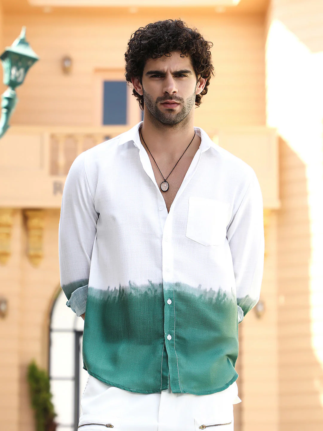 Ombre-Plunge Regular Shirt - Image 2