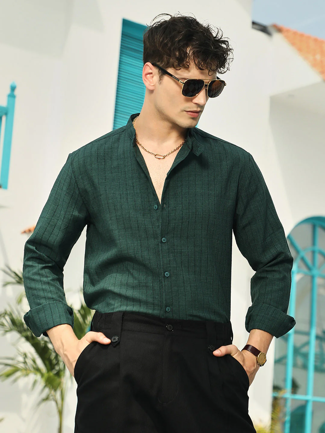 Pinstriped-Tactile Shirt