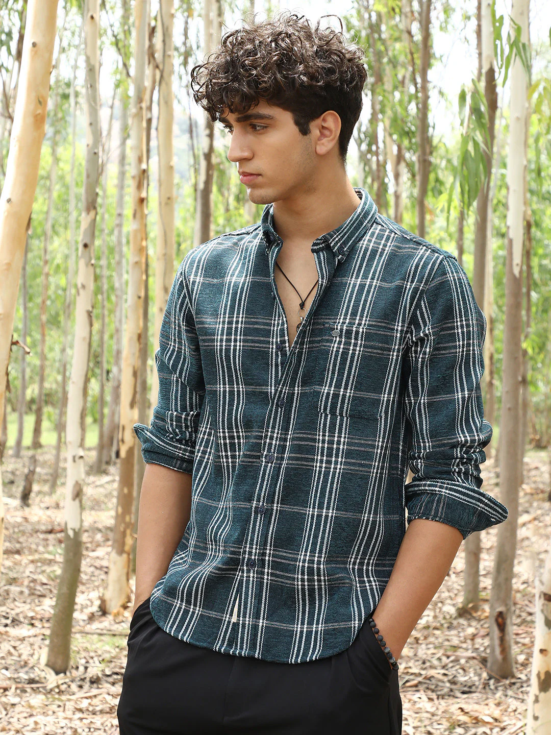 Plaid-Woven Regular Shirt - Image 3