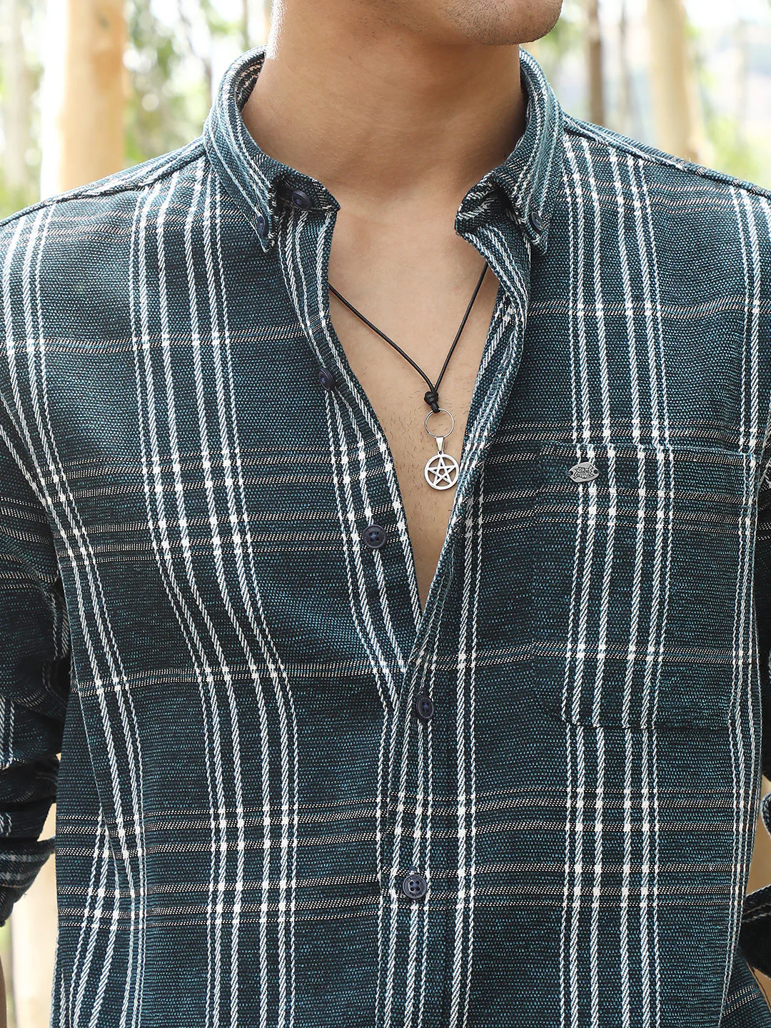 Plaid-Woven Regular Shirt - Image 7