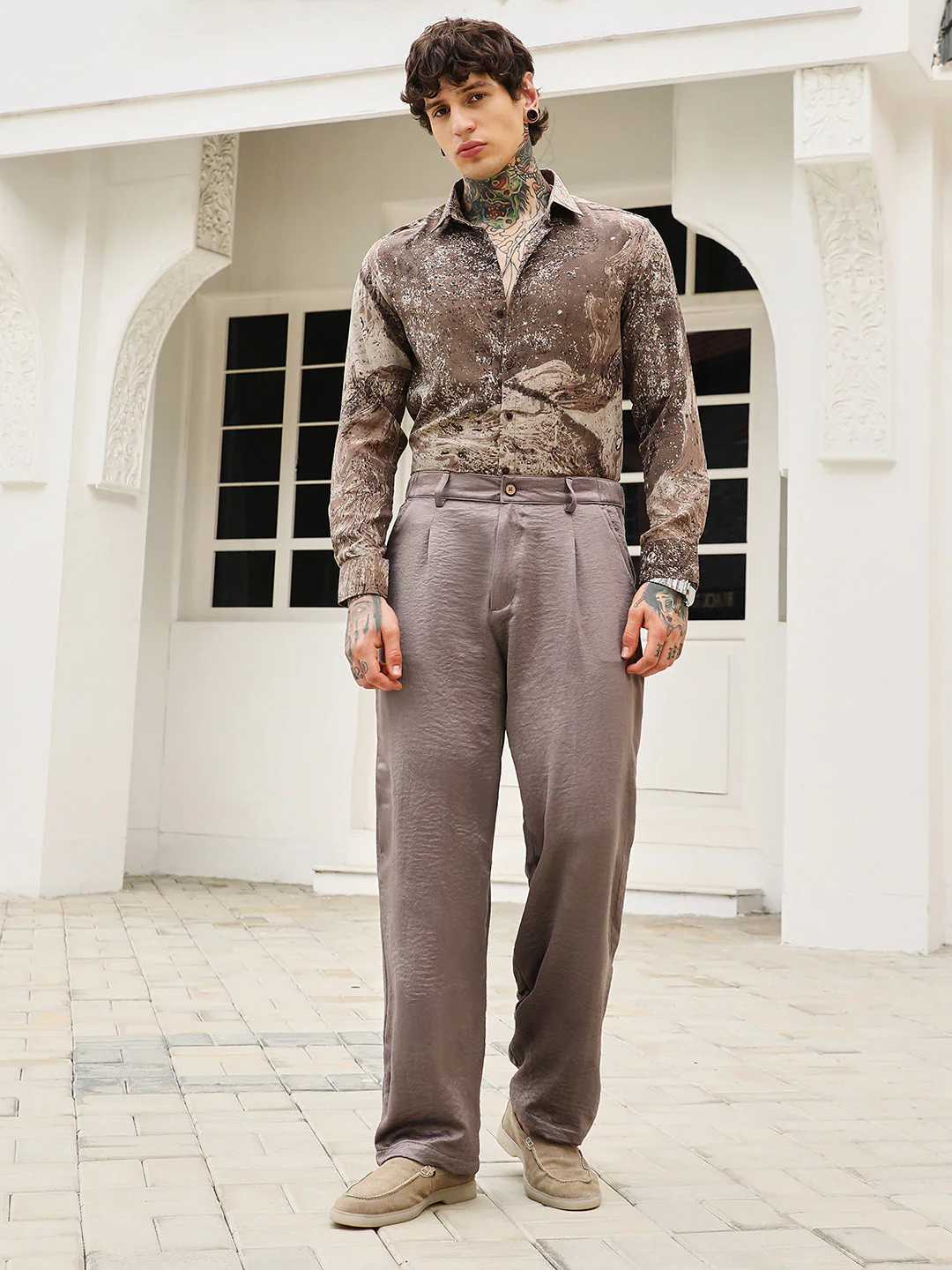 Lightweight - Creased-Pleated Straight Trousers - Image 5