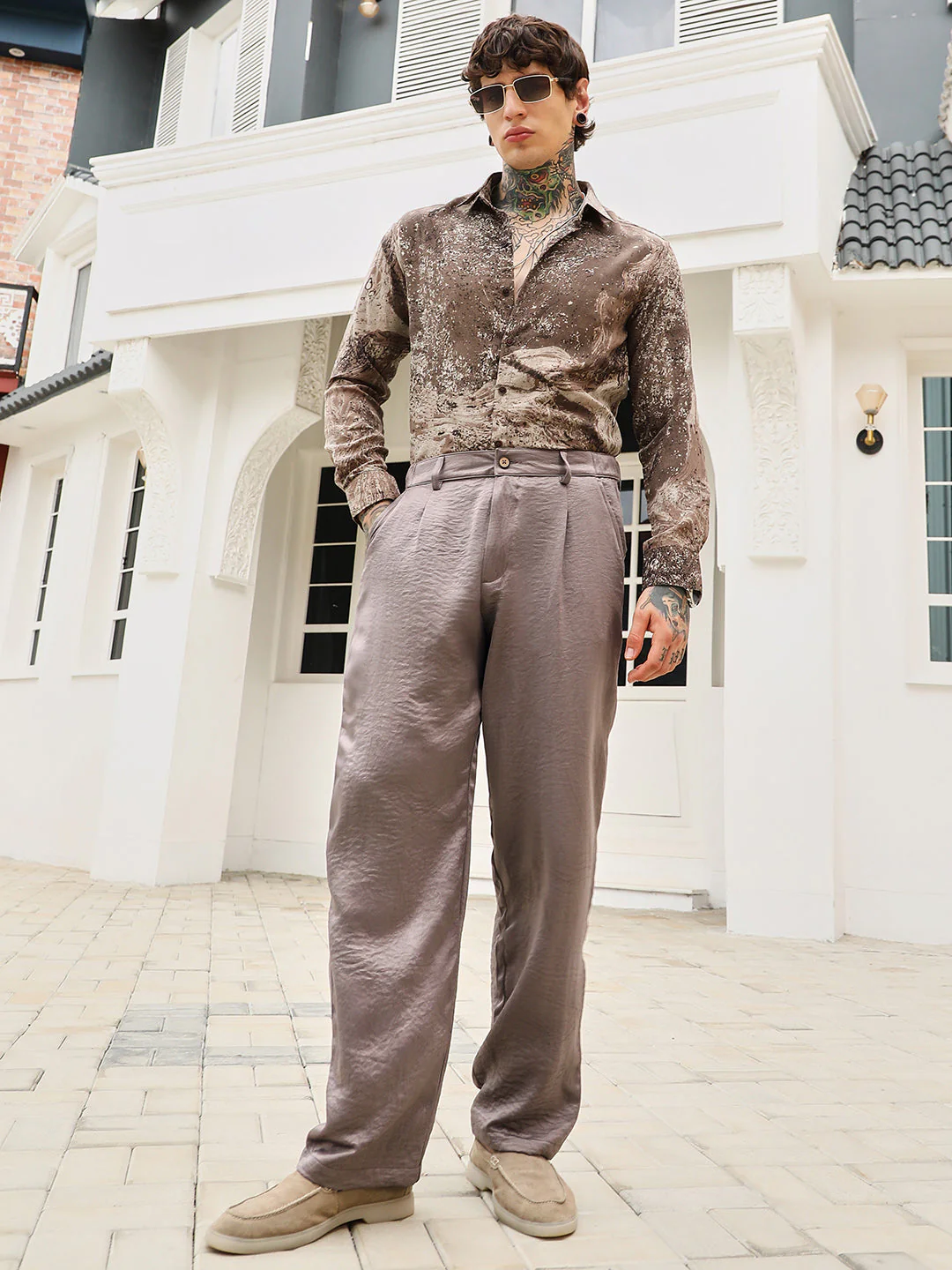 Lightweight - Creased-Pleated Straight Trousers - Image 6