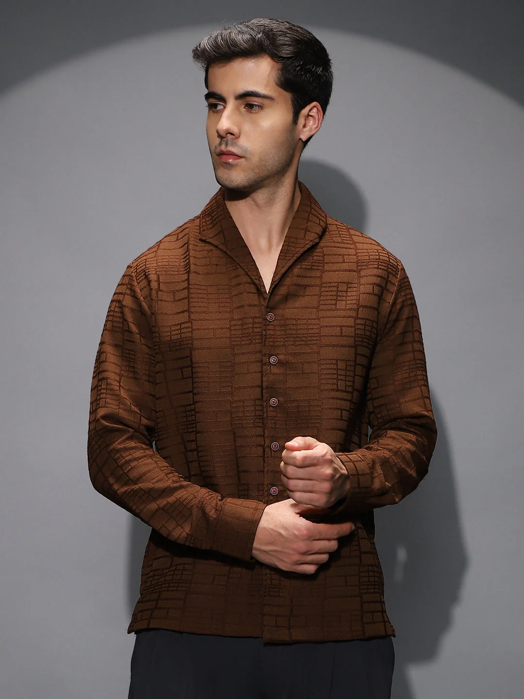 Cross-Stitch Stripe Knit Shirt - Image 2
