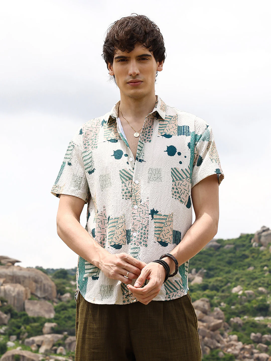 Abstract Seersucker Shirt - Image 2