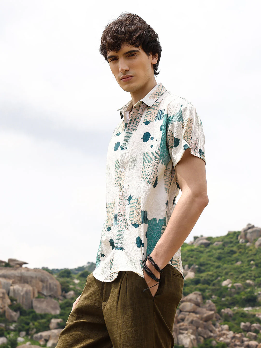 Abstract Seersucker Shirt - Image 3