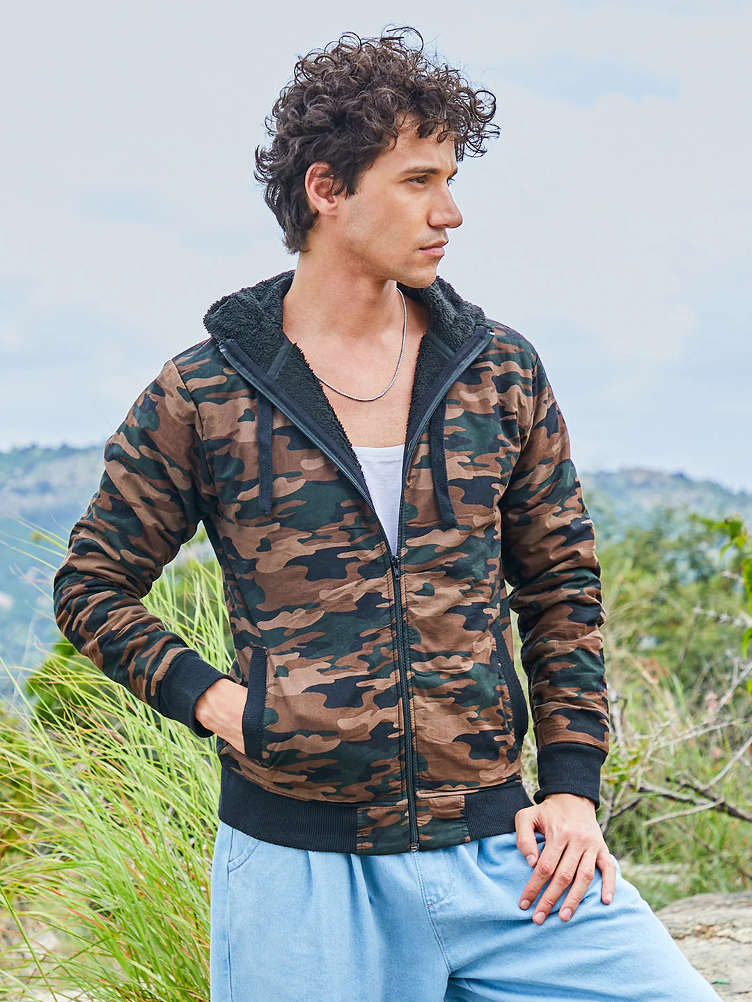 Camouflage Hoodie With Insert Pocket - Image 3