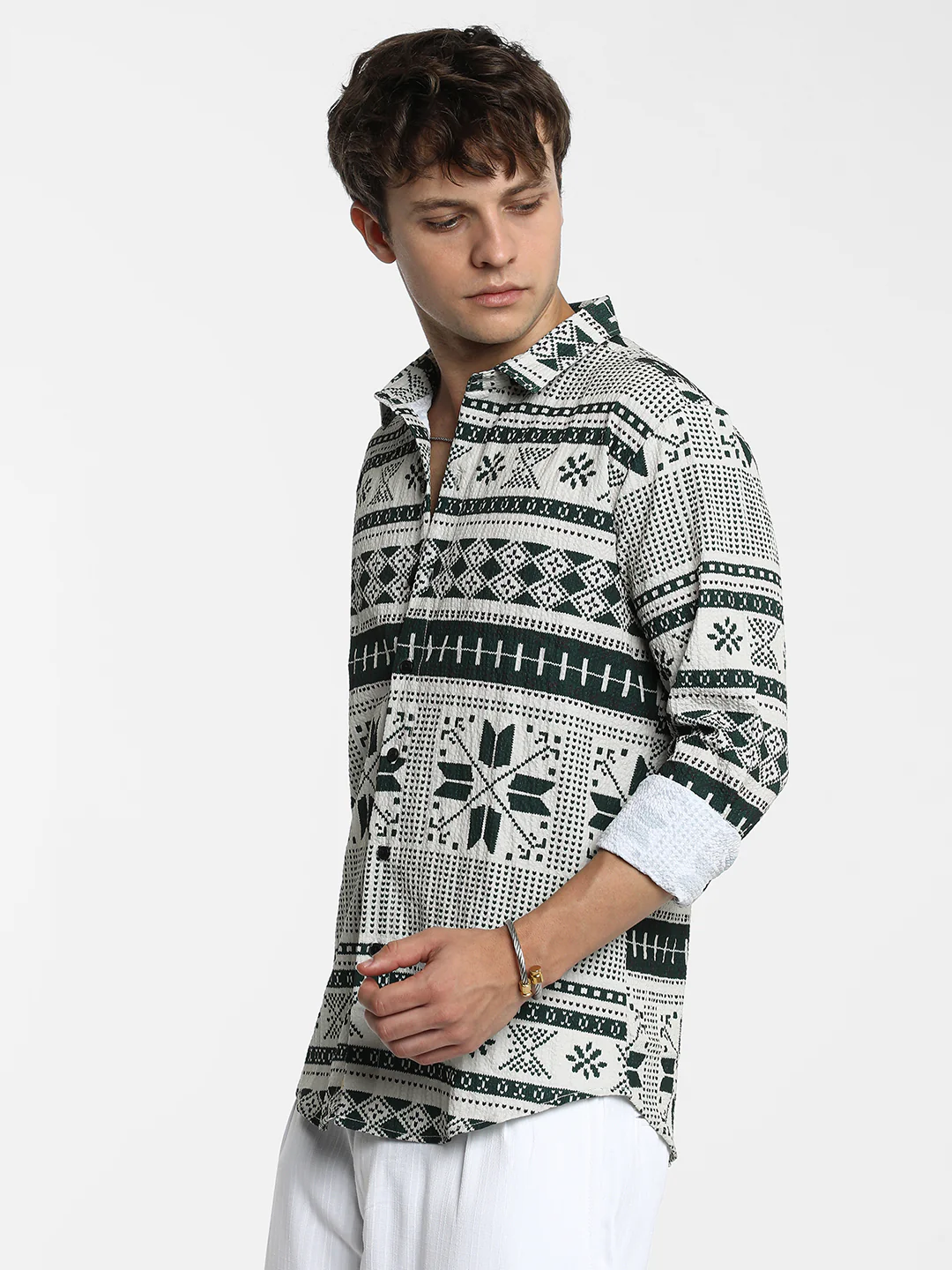 Geometric Seersucker Shirt - Image 10