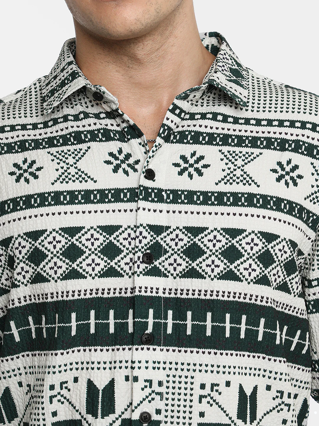 Geometric Seersucker Shirt - Image 14