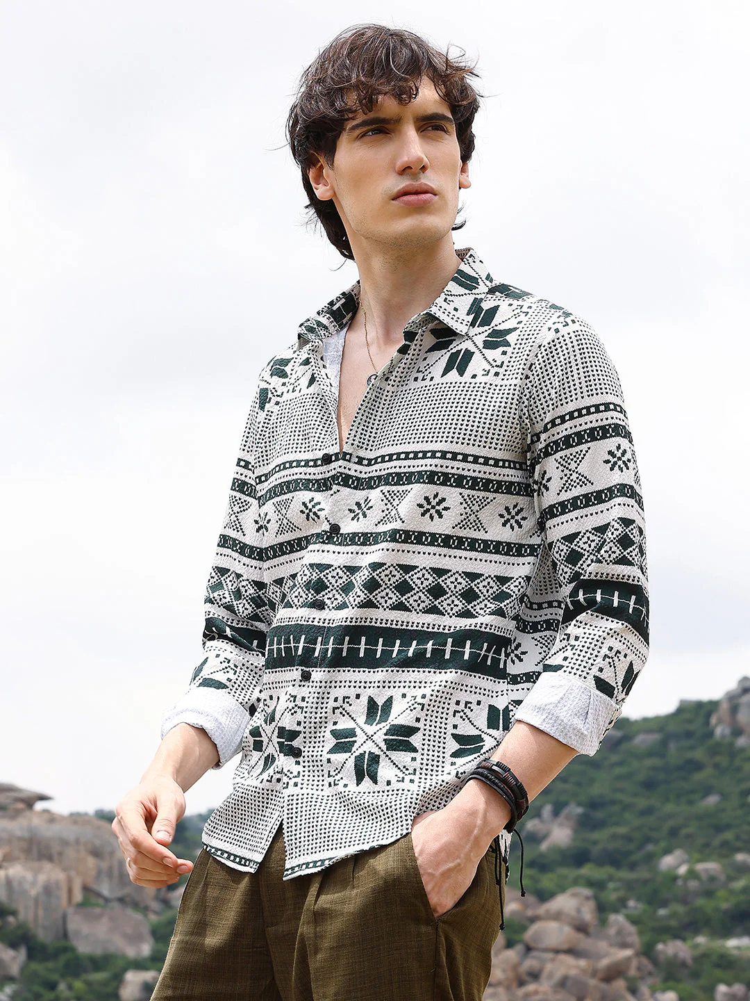Geometric Seersucker Shirt - Image 3