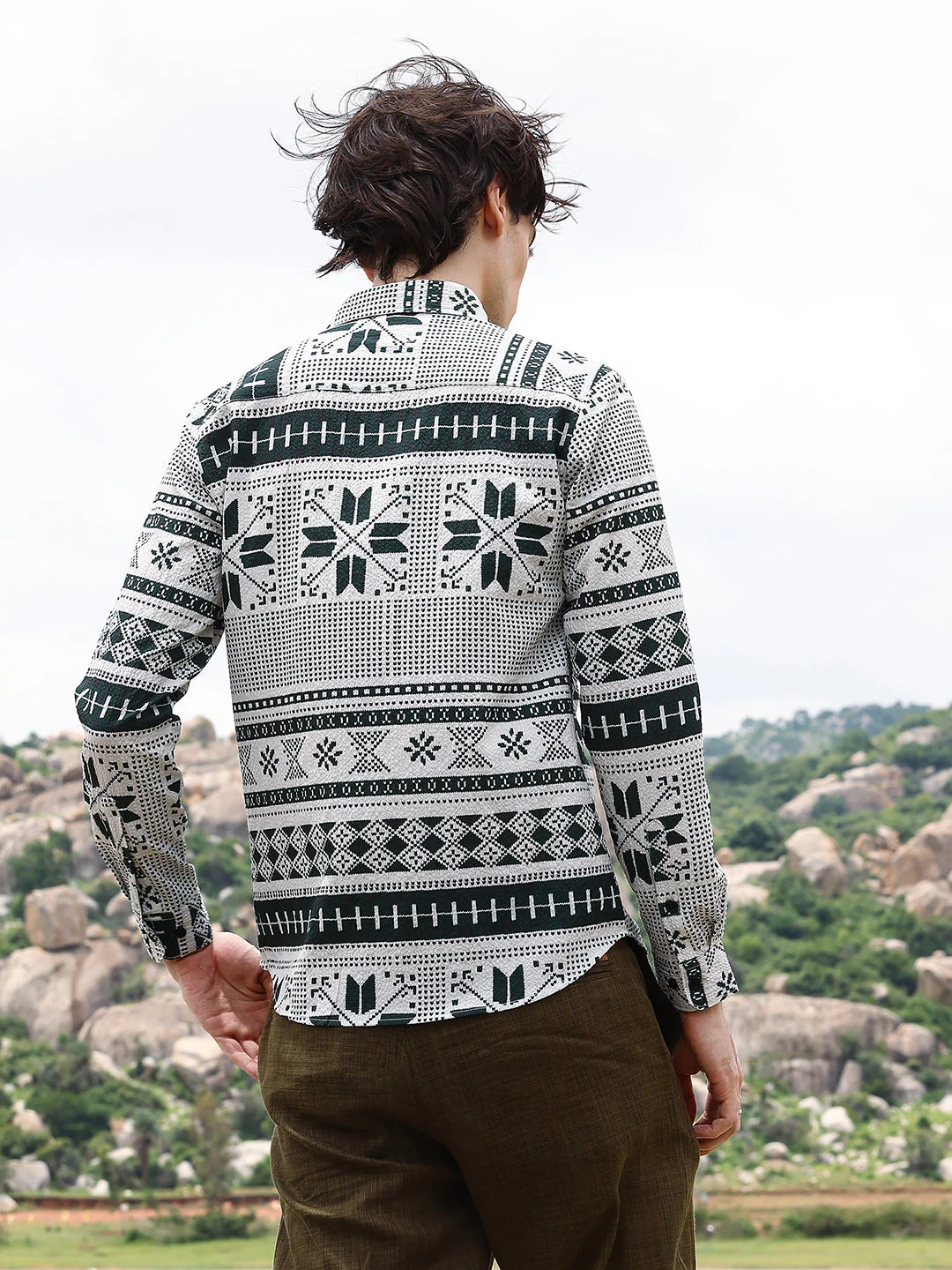 Geometric Seersucker Shirt - Image 4